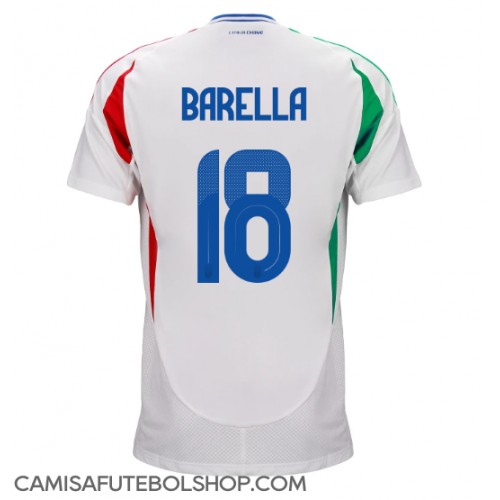 Camisa de time de futebol Itália Nicolo Barella #18 Replicas 2º Equipamento Europeu 2024 Manga Curta